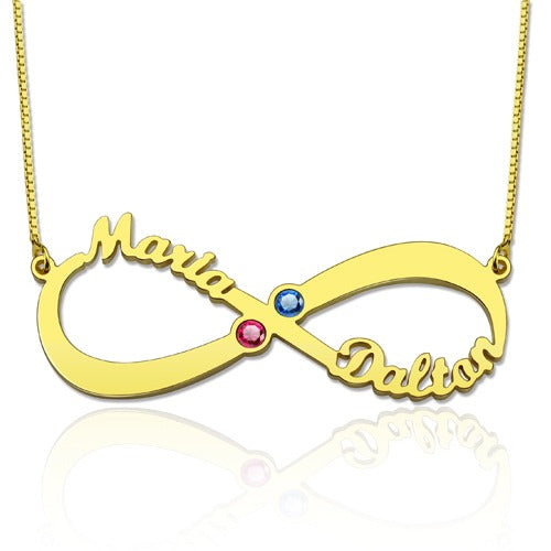 Names & Birthstones Infinity Love Necklace
