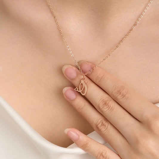 Personalized Initial Necklace with Tiny Heart
