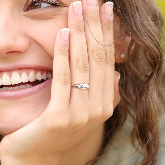 Personalized Name Oval Signet Ring