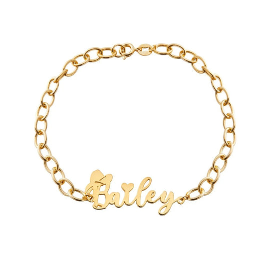 Custom Name Western Cowboy Hat Bracelet