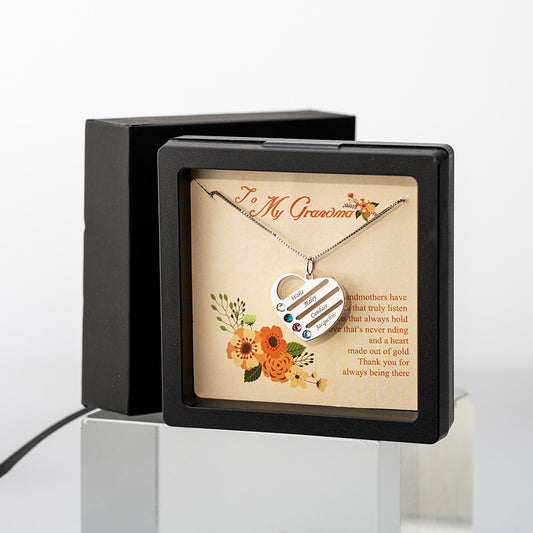 Personalized Heart Name and Birthstone Necklace