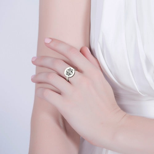 Circle Monogram Signet Ring
