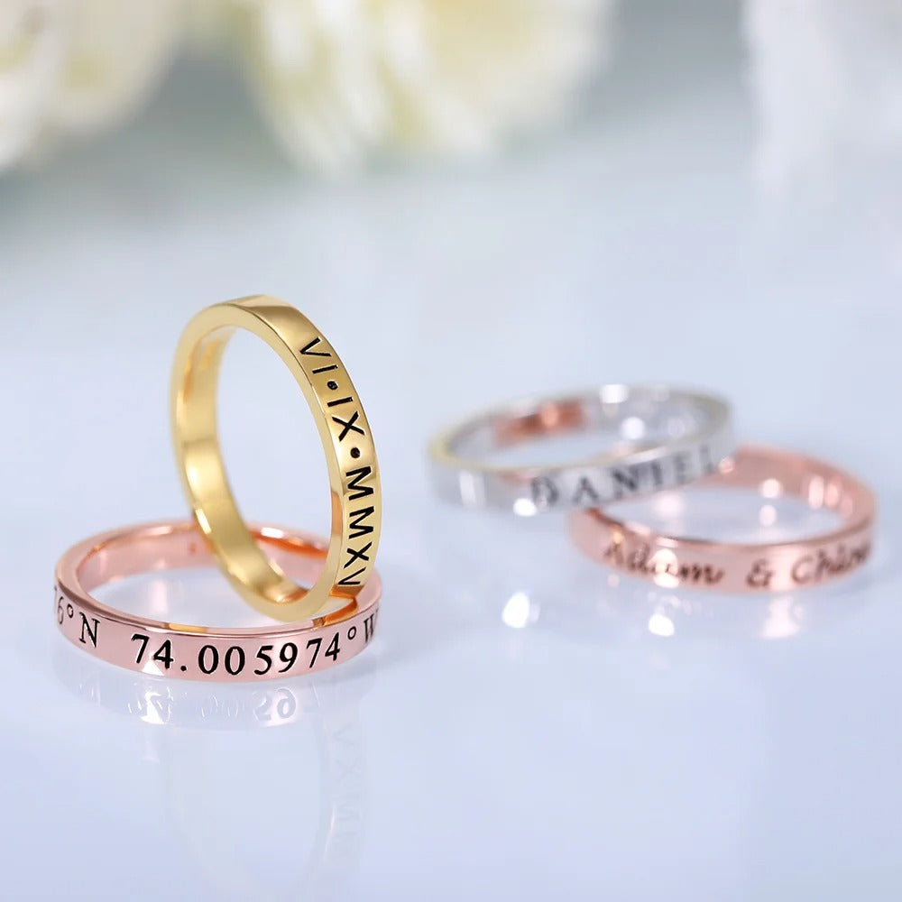 Custom Engraved Stackable Rings