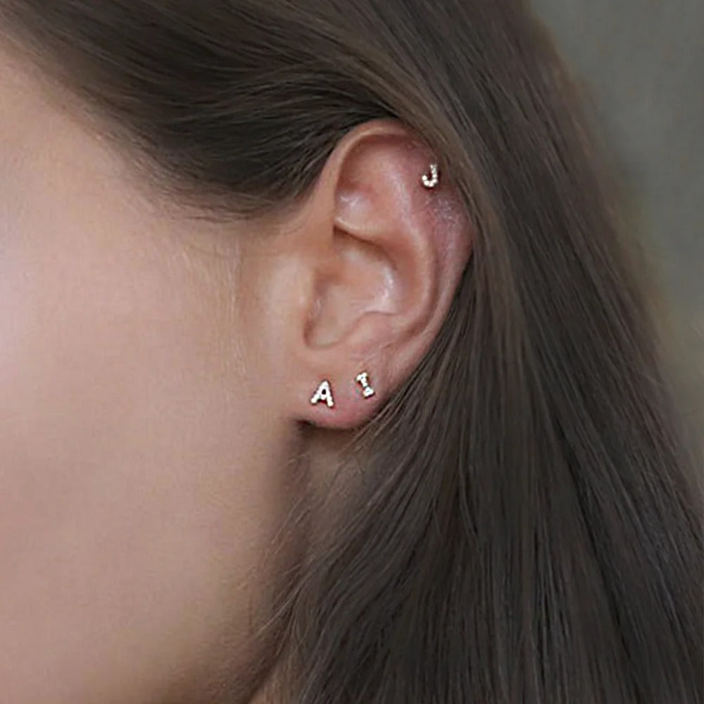 Personalized Initial Studs Alphabet Earring