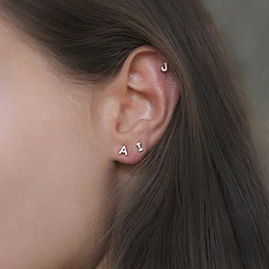 Personalized Initial Studs Alphabet Earring