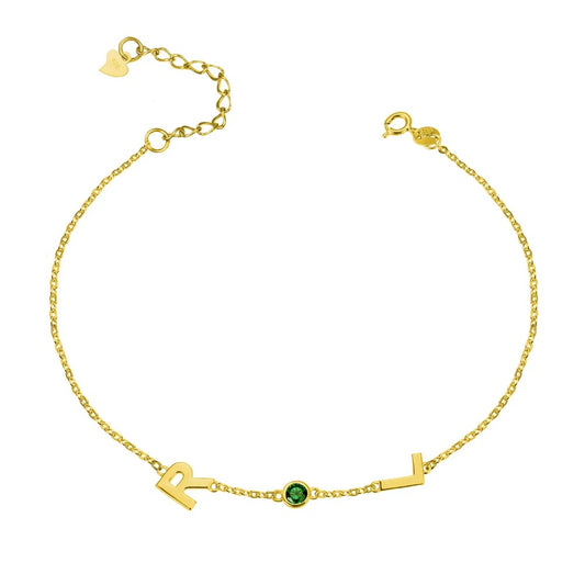 Custom Sideways Initial Bracelet