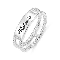 Personalized Twisted Rope Ring Rose Gold