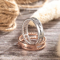 Personalized Twisted Rope Ring Rose Gold