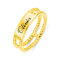 Personalized Twisted Rope Ring Rose Gold