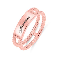 Personalized Twisted Rope Ring Rose Gold
