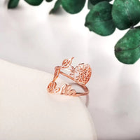 Custom Name Birth Flower Ring