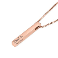 Custom Engraved 4 Sides Bar Necklace