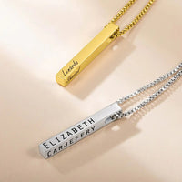 Custom Engraved 4 Sides Bar Necklace
