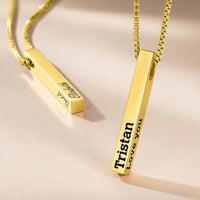 Custom Engraved 4 Sides Bar Necklace