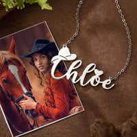 Personalized Name Necklace with Cowboy Hat