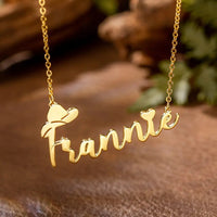 Personalized Name Necklace with Cowboy Hat
