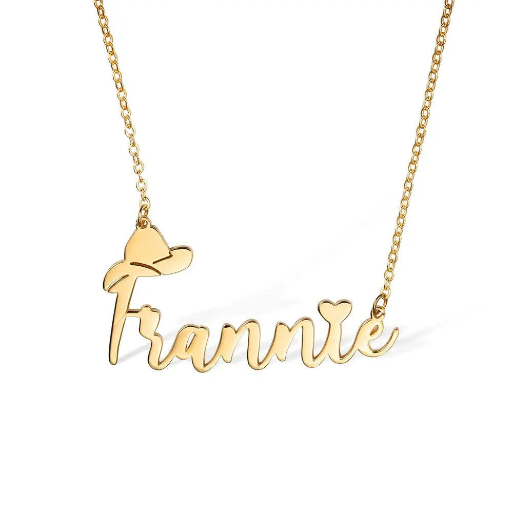 Personalized Name Necklace with Cowboy Hat