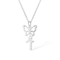 Custom Dainty Birth Butterfly Name Necklace