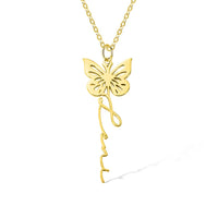 Custom Dainty Birth Butterfly Name Necklace