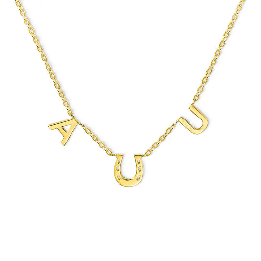 Personalized Horseshoe Necklace with Two Letters