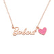 Personalized Name Necklace with Pink Heart