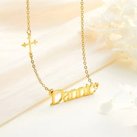 Personalized Sideway Name Cross Necklace