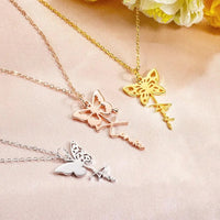 Custom Dainty Birth Butterfly Name Necklace