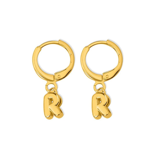 Custom 3D Bubble Huggie Letters Earrings