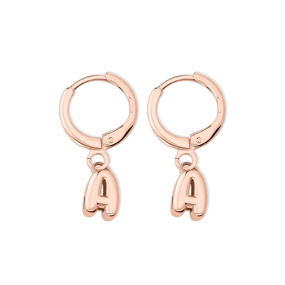 Custom 3D Bubble Huggie Letters Earrings