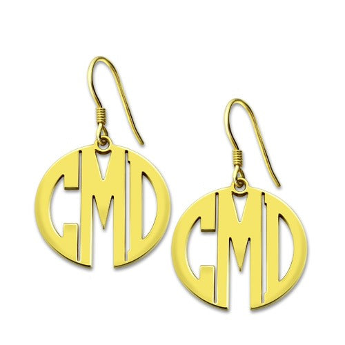 Personalized Block Monogram Earrings
