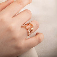 Custom Name Birth Flower Ring