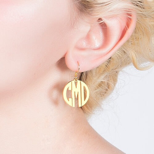 Personalized Block Monogram Earrings