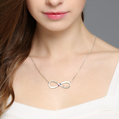 Names & Birthstones Infinity Love Necklace