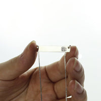 Engraved Monogram Initial Bar Necklace